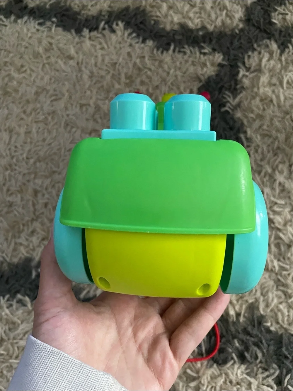 Mega Bloks Kids Pull-Along Stacking Caterpillar Toy - Green 14 Inch length